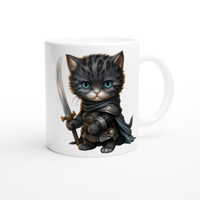 Taza blanca con impresión de gato "Berserkitty" Michilandia | La tienda online de los amantes de gatos