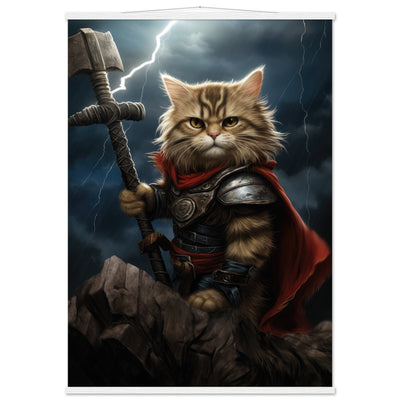 Póster semibrillante de gato con colgador 