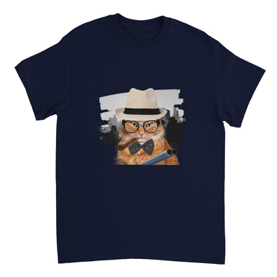 Camiseta Unisex Estampado de Gato "Miau Capone" Michilandia | La tienda online de los fans de gatos