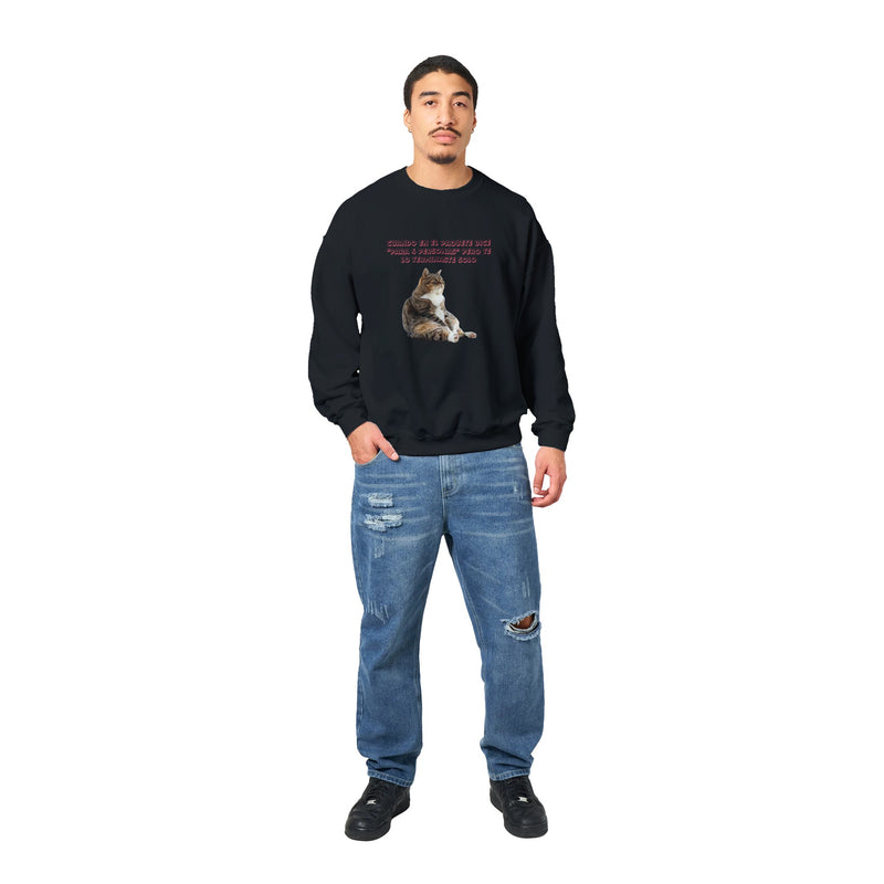 Sudadera Unisex Estampado de Gato "Miau de Culpa" Michilandia | La tienda online de los fans de gatos