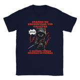 Camiseta unisex estampado de gato "El Ninja de las Galletas" Navy