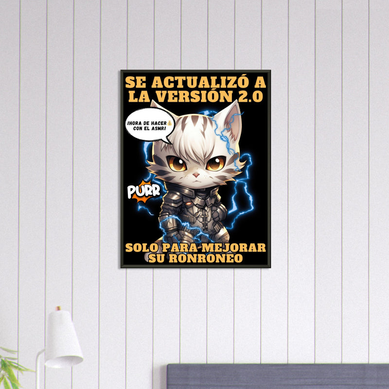 Póster Semibrillante de Gato con Marco Metal "Cyborg Kitty" Michilandia | La tienda online de los amantes de gatos