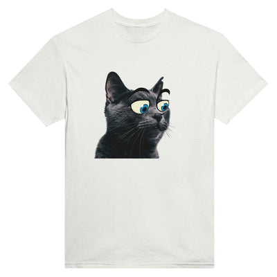 Camiseta Unisex Estampado de Gato "Ojos Divertidos" Michilandia