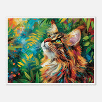 Póster de gato con marco de madera "Van Coon" Michilandia | La tienda online de los fans de gatos