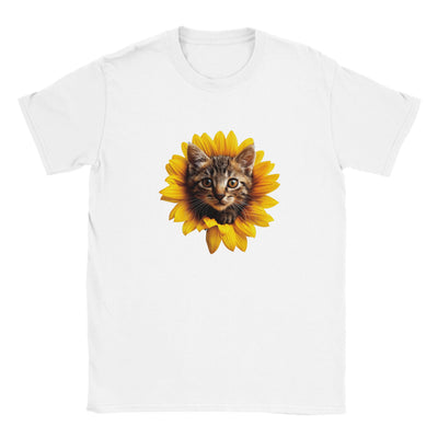 Camiseta Junior Unisex Estampado de Gato "Miau Solar" Michilandia