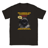 Camiseta júnior unisex estampado de gato "Noob Catbot" Negro