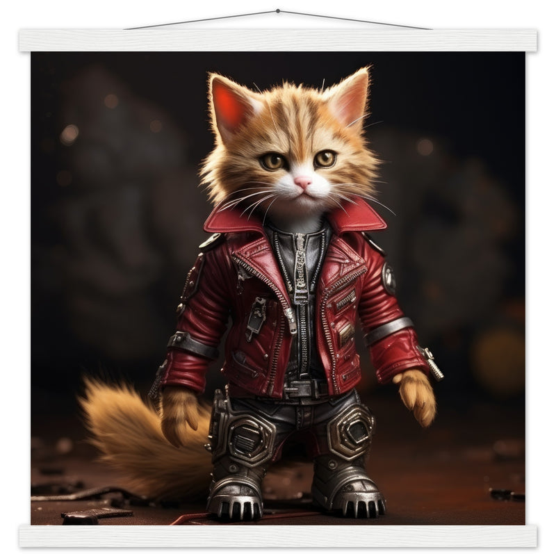 Póster semibrillante de gato con colgador "Michi Star Lord" Gelato