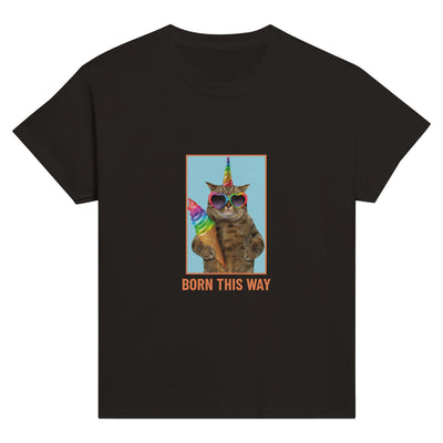 Camiseta Junior Unisex Estampado de Gato "Miau Mágico" Michilandia