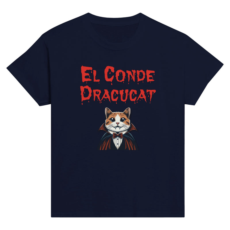 Camiseta Junior Unisex Estampado de Gato "Conde Dracucat" Michilandia | La tienda online de los fans de gatos