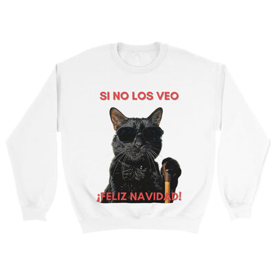 Sudadera Unisex Estampado de Gato "Navidad a Ciegas" Michilandia | La tienda online de los fans de gatos