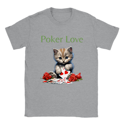 Camiseta unisex estampado de gato "Poker Love" Gelato