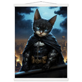 Póster semibrillante de gato con colgador "Travesuras en Gotham"