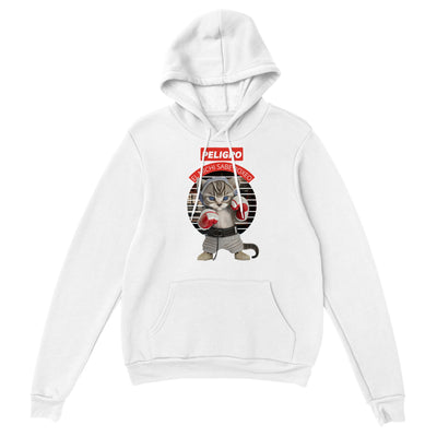 Sudadera con capucha unisex estampado de gato "Peligro" Gelato