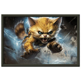 Póster semibrillante de gato con marco metal "Dynamic-Kitty Wolverine"