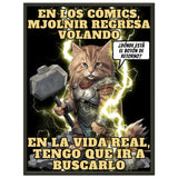 Póster Semibrillante de Gato con Marco Metal "El trueno que Maulla" 45x60 cm / 18x24″