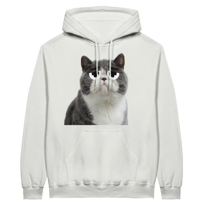 Sudadera con Capucha Unisex Estampado de Gato "Triste pero Gracioso" Michilandia