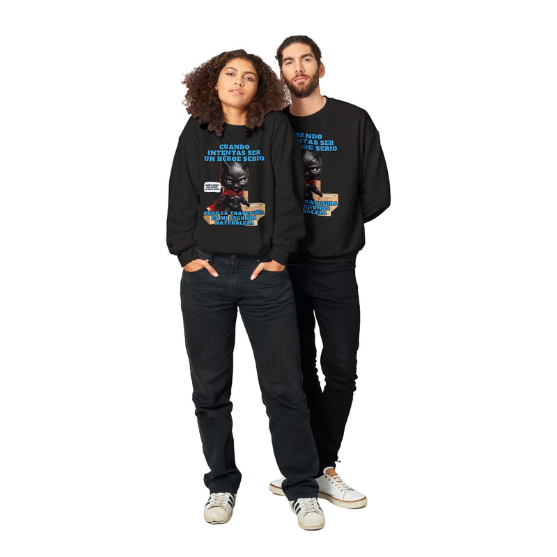 Sudadera Unisex Estampado de Gato "Capa y Travesuras" Michilandia | La tienda online de los fans de gatos