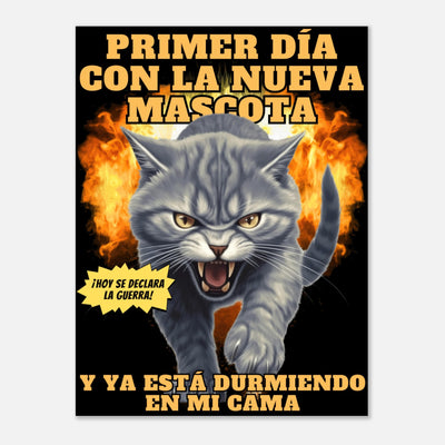 Panel de aluminio impresión de gato "Nuevo Rival" Michilandia | La tienda online de los fans de gatos