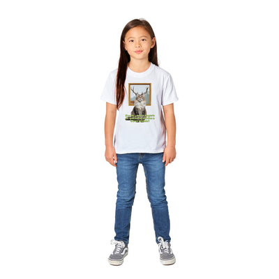 Camiseta Junior Unisex Estampado de Gato "Dudas de Miau" Michilandia | La tienda online de los fans de gatos