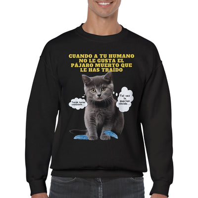 Sudadera Unisex Estampado de Gato 