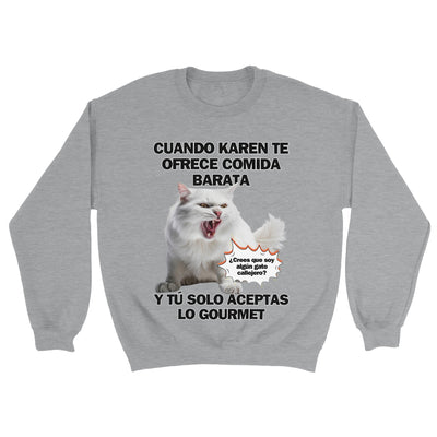 Sudadera Unisex Estampado de Gato "Gourmet Indignado" Michilandia | La tienda online de los fans de gatos