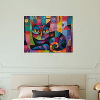 Panel de madera impresión de gato "Vibraciones Kandinsky" Michilandia | La tienda online de los fans de gatos