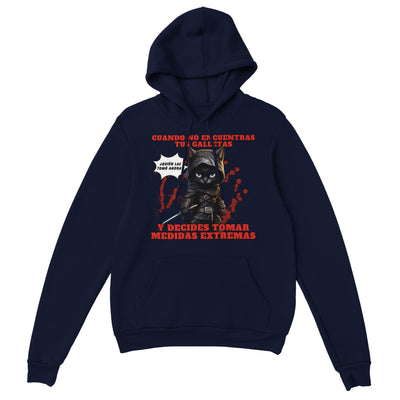 Sudadera con capucha unisex estampado de gato "El Ninja de las Galletas" Michilandia | La tienda online de los amantes de gatos