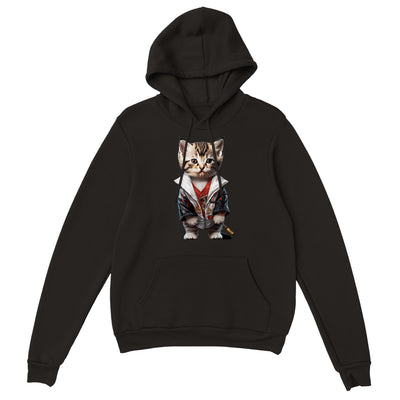 Sudadera con capucha unisex estampado de gato 