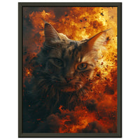 Póster Semibrillante de Gato con Marco Metal "Mirada Explosiva" Michilandia | La tienda online de los fans de gatos