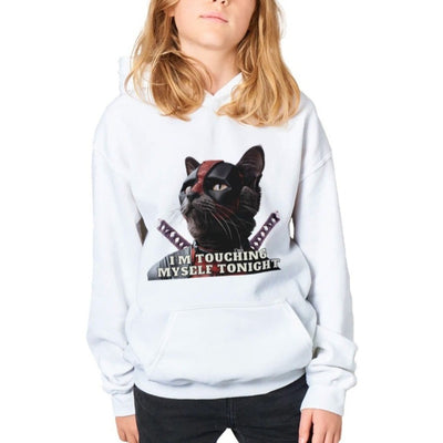 Sudadera con capucha júnior estampado de gato 