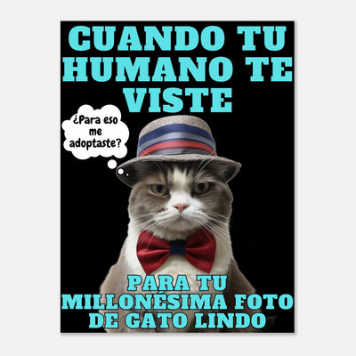 Panel de aluminio impresión de gato "Modelo Reluctante" Michilandia | La tienda online de los amantes de gatos