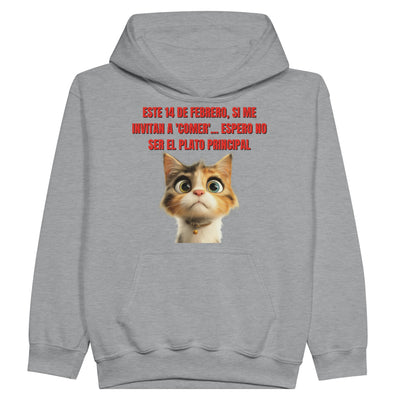 Sudadera con capucha júnior estampado de gato "Cita Gatuna" Michilandia | La tienda online de los fans de gatos