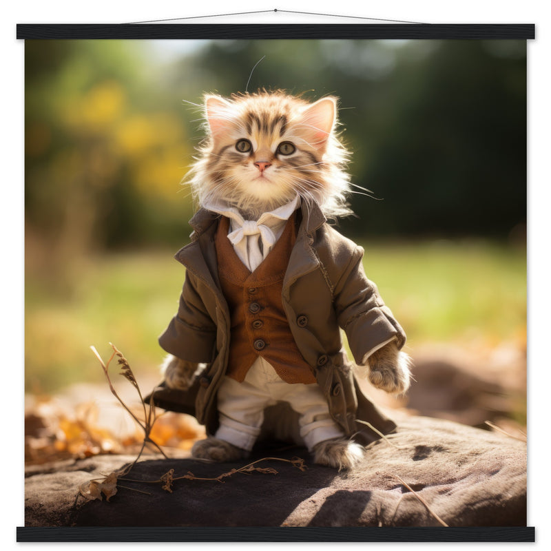 Póster semibrillante de gato con colgador "Michi Bilbo el Hobbit" Gelato