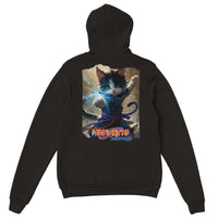 Sudadera con capucha Prémium Unisex Impresión Trasera de Gato 