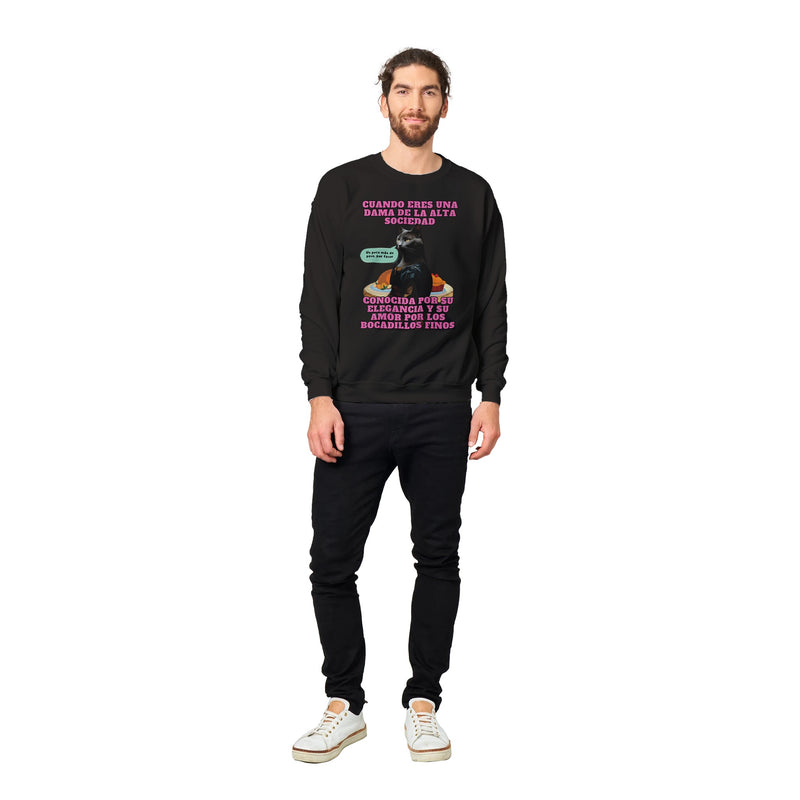 Sudadera Unisex Estampado de Gato "Dama Felina" Michilandia | La tienda online de los fans de gatos