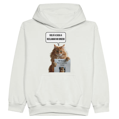 Sudadera con capucha júnior estampado de gato 