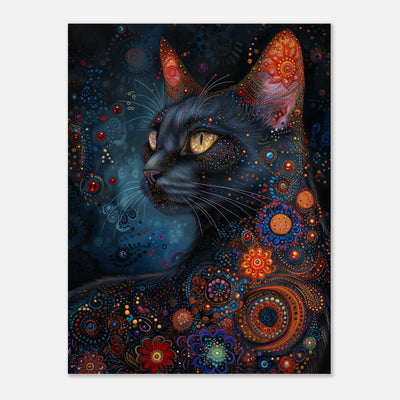 Panel de aluminio impresión de gato "Elegancia Klimtiana" Michilandia | La tienda online de los fans de gatos