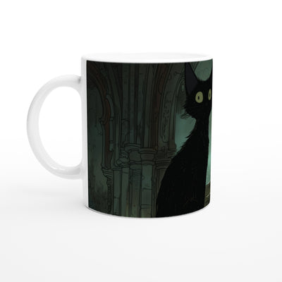 Taza Blanca con Impresión de Gato 