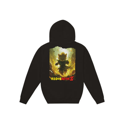 Sudadera con capucha Prémium Unisex Impresión Trasera de Gato "Legendario Saiyajin Felino" Michilandia | La tienda online de los fans de gatos