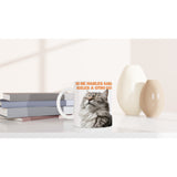 Taza Blanca con Impresión de Gato "Indignación Felina" Michilandia | La tienda online de los fans de gatos