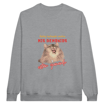 Sudadera Unisex Estampado de Gato "Lucha Interna" Michilandia | La tienda online de los fans de gatos