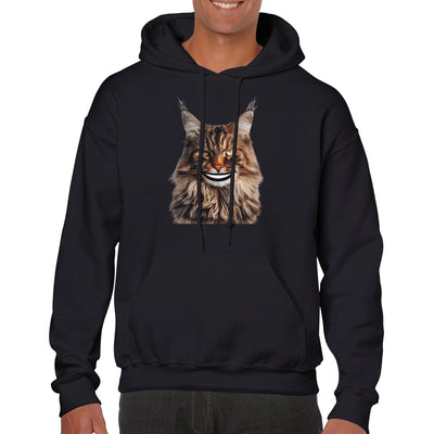 Sudadera con Capucha Unisex Estampado de Gato "Sonrisa de Maine Coon" Michilandia