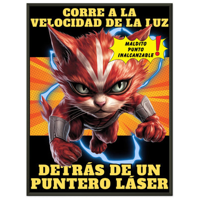 Póster Semibrillante de Gato con Marco Metal 