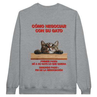 Sudadera Unisex Estampado de Gato "Tácticas de Negociación" Michilandia | La tienda online de los fans de gatos