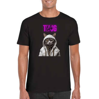 Camiseta unisex estampado de gato "Thug life" Gelato