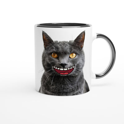 Taza Bicolor con Impresión de Gato "Sonrisa Cartoon" Michilandia