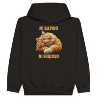 Sudadera con capucha júnior estampado de gato "Ni rápido Ni furioso" Michilandia | La tienda online de los fans de gatos