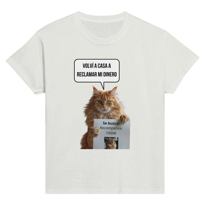 Camiseta Junior Unisex Estampado de Gato 