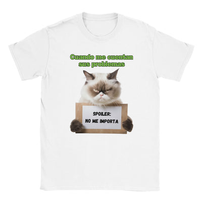 Camiseta unisex estampado de gato "Desinterés Felino" Michilandia | La tienda online de los fans de gatos