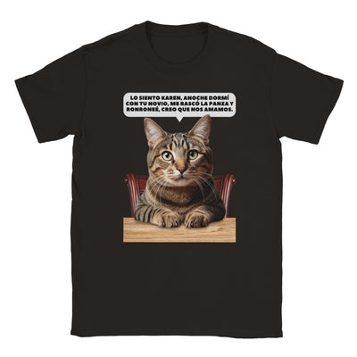 Camiseta unisex estampado de gato 